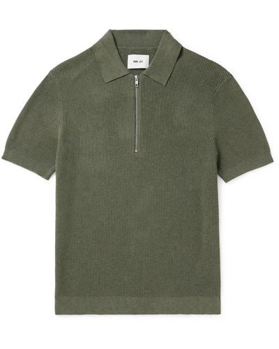 NN07 Hansie 6600 Ribbed Organic Cotton Polo Shirt - Green