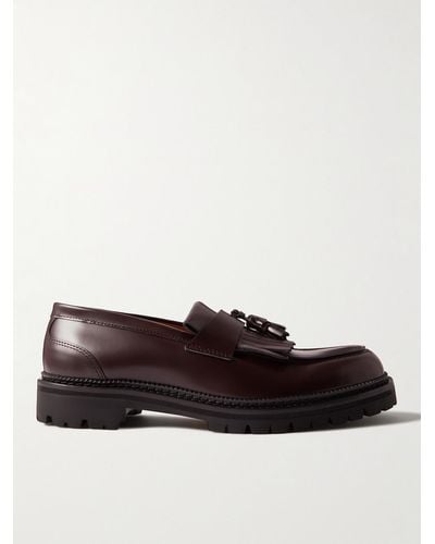 MR P. Jacques Fringed Tasselled Leather Loafers - Brown