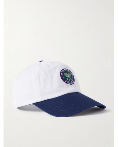 Polo Ralph Lauren Wimbledon Appliquéd Colour-block Cotton-twill Baseball Cap - Blue