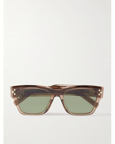 Dior Cd Diamond S2i D-frame Acetate And Silver-tone Sunglasses - Brown