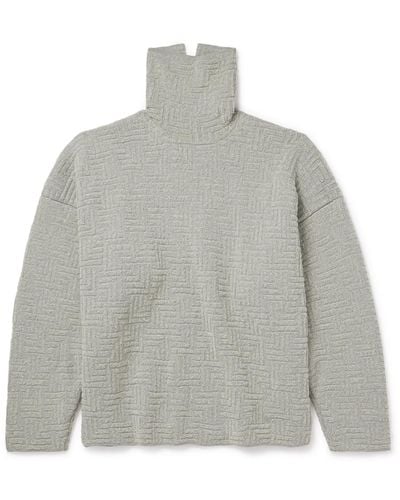 Fear Of God Oversized Jacquard-knit Virgin Wool-blend Rollneck Sweater - Gray