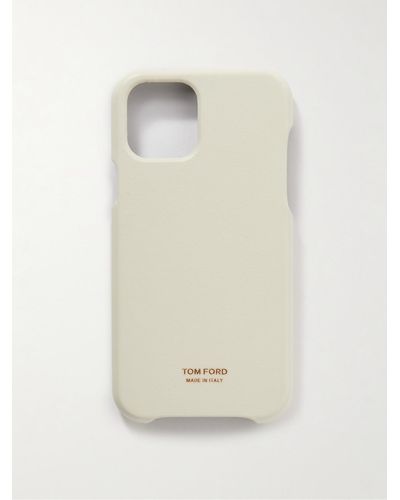 Tom Ford Logo-detailed Leather Iphone 11 Pro Phone Case - White