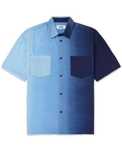 YMC Mitchum Ombré Cotton-voile Shirt - Blue