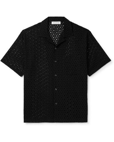 Frankie Shop Landon Camp-collar Cotton-blend Lace Shirt - Black