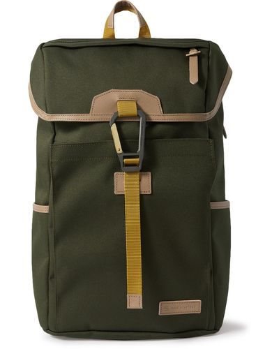 master-piece Link V2 Leather-trimmed Cordura Backpack - Green