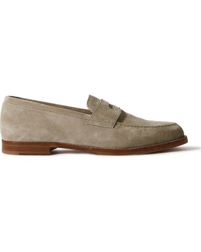 Dunhill Audley Suede Penny Loafers - Brown