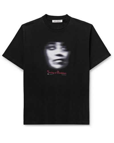 Our Legacy Swing Of Pendulum Printed Cotton-jersey T-shirt - Black