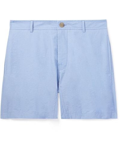 Loewe Paula's Ibiza Straight-leg Cotton Shorts - Blue