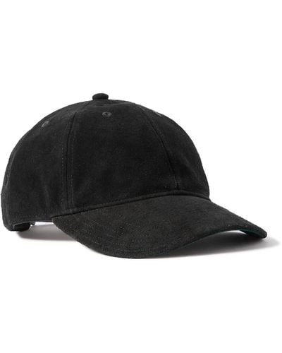 RRL Suede Baseball Cap - Black