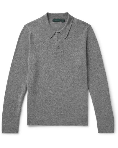 Incotex Zanone Virgin Wool And Cashmere-blend Polo Shirt - Gray