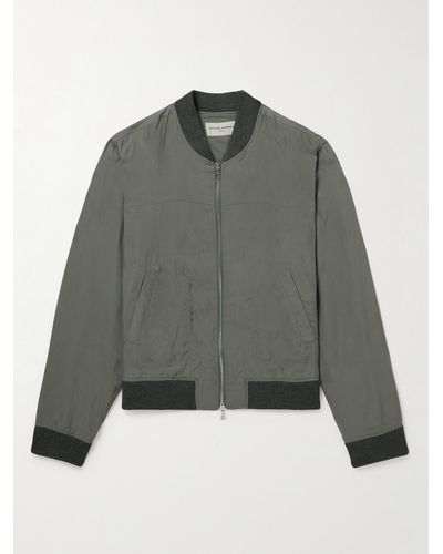 Officine Generale Satin Bomber Jacket - Grey