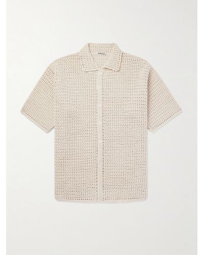 AURALEE Open-knit Cotton Shirt - White