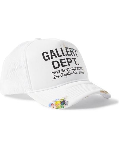 GALLERY DEPT. Workshop Paint-splattered Logo-print Canvas And Mesh Trucker Cap - White