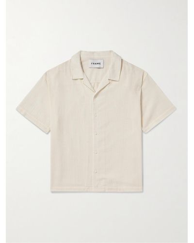 FRAME Camp-collar Cotton Shirt - Natural
