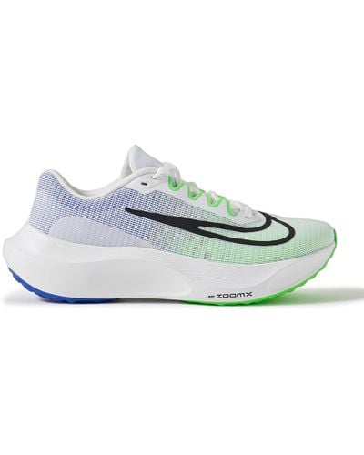 Nike Zoom Fly 5 Rubber-trimmed Mesh Sneakers - Blue