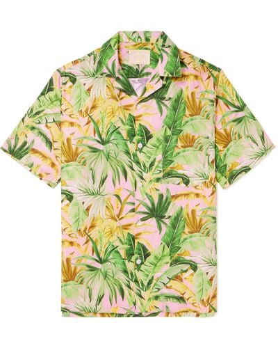 Portuguese Flannel Tropical Convertible-collar Printed Linen And Cotton-blend Shirt - Multicolor