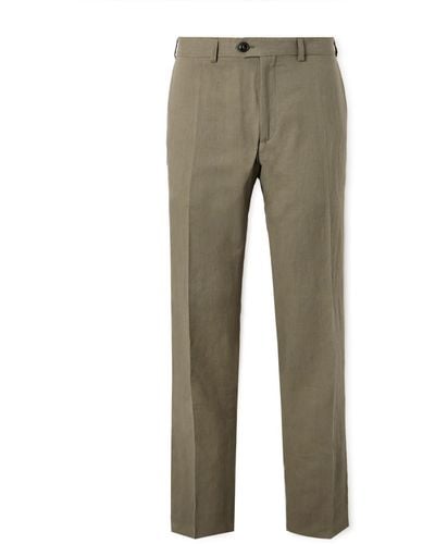 A Kind Of Guise Straight-leg Cotton And Linen-blend Suit Pants - Gray