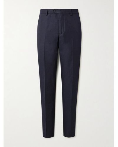 Loro Piana Straight-leg Linen-twill Trousers - Blue