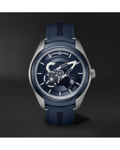 Ulysse Nardin Freak X Automatic 43mm Titanium And Leather Watch - Blue