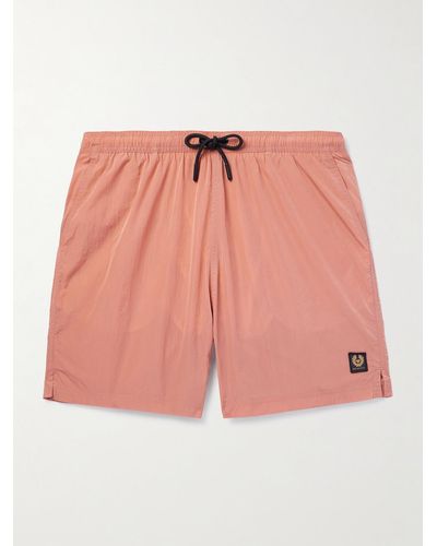 Belstaff Clipper Straight-leg Mid-length Swim Shorts - Pink