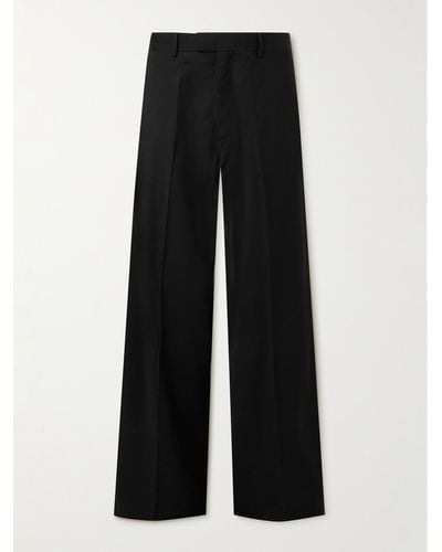Raf Simons Straight-leg Pleated Wool-blend Pants - Black