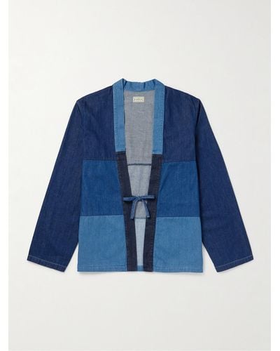 Kapital Kakashi Patchwork Denim Jacket - Blue