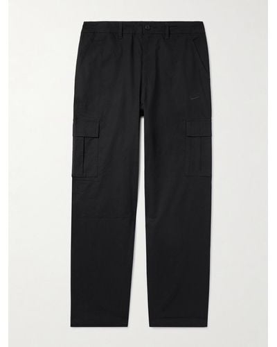 Nike Club Straight-leg Logo-embroidered Cotton-blend Ripstop Cargo Trousers - Black