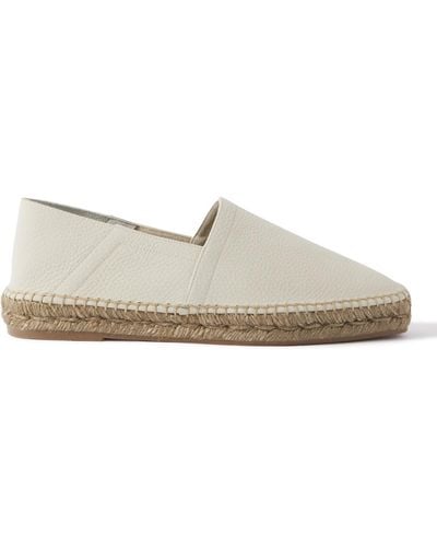Tom Ford Barnes Textured-leather Espadrilles - White