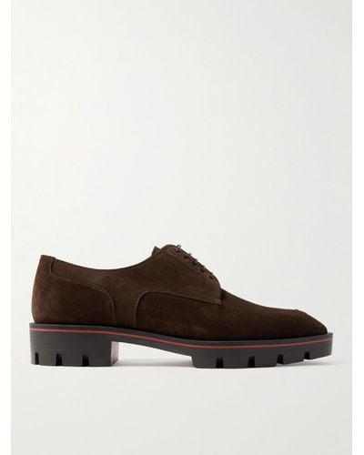 Christian Louboutin Davisol Suede Derby Shoes - Brown