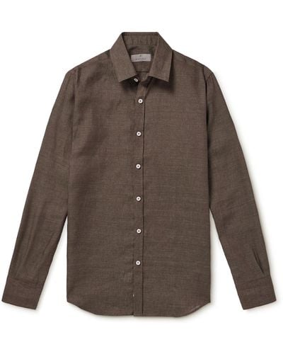 Canali Linen Shirt - Brown