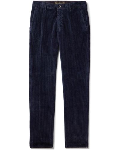 Incotex Straight-leg Cotton-blend Corduroy Pants - Blue