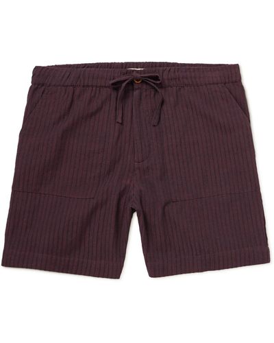 SMR Days Striped Cotton Shorts - Purple