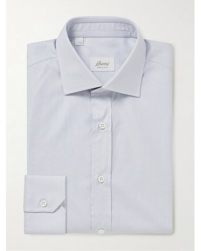 Brioni Textured Cotton Shirt - Blue