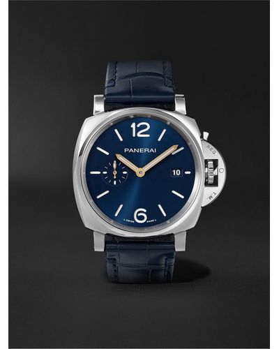 Panerai Luminor Due Automatic 42mm Stainless Steel And Alligator Watch - Black