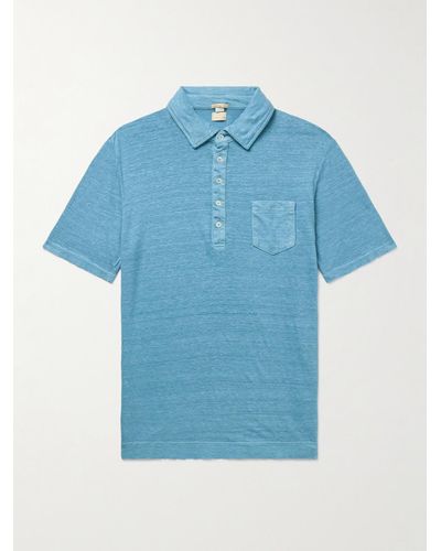Massimo Alba Filicudi Slim-fit Linen Polo Shirt - Blue