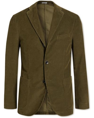 Boglioli Slim-fit Unstructured Stretch-cotton Corduroy Blazer - Green