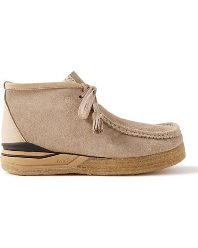 Visvim Beuys Leather-trimmed Suede Desert Boots - Natural
