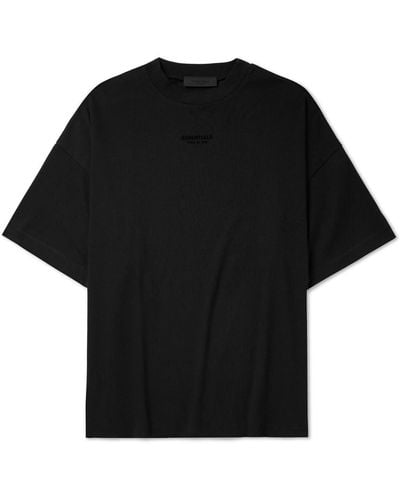 Fear of God ESSENTIALS Logo-appliquéd Cotton-jersey T-shirt - Black