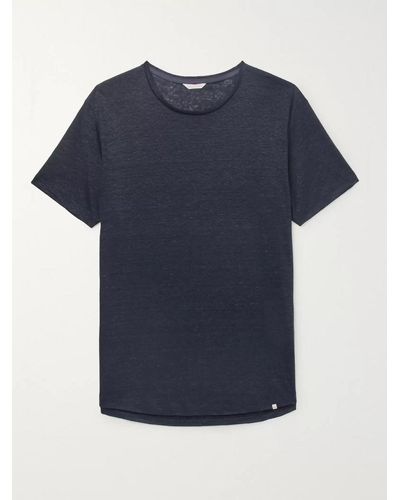 Orlebar Brown OB-T Slim-Fit Slub Linen-Jersey T-Shirt - Blau