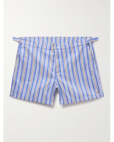 Loro Piana Kito Straight-leg Mid-length Striped Swim Shorts - Blue