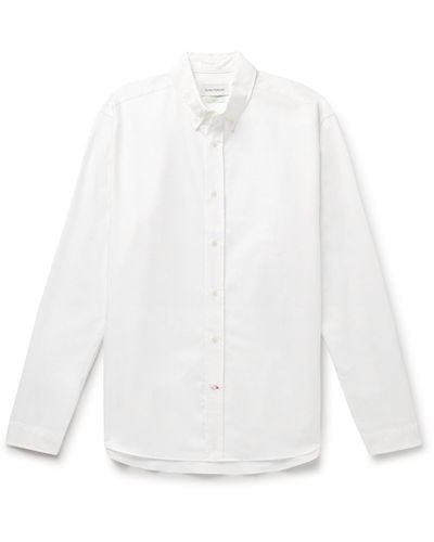Oliver Spencer Brook Button-down Collar Organic Cotton Shirt - White