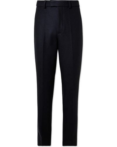 Rohe Tapered Brushed Wool-blend Pants - Blue
