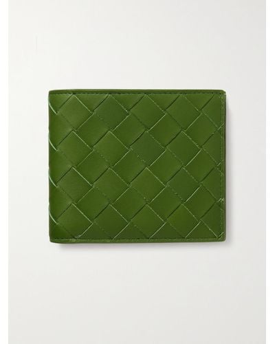 Bottega Veneta Intrecciato Leather Billfold Wallet - Green