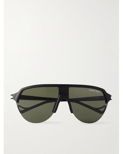 District Vision Nagata Speed Blade Nylon And Titanium Polarised Sunglasses - Green