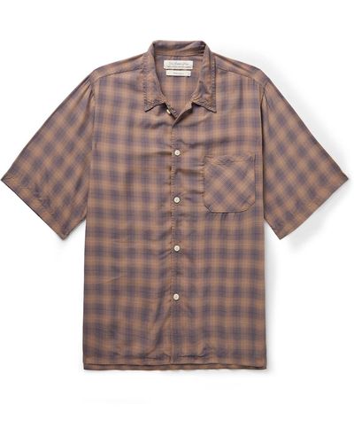 Remi Relief Checked Flannel Shirt - Brown