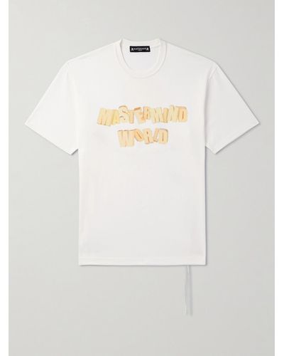 MASTERMIND WORLD T-shirt in jersey di cotone con logo - Bianco