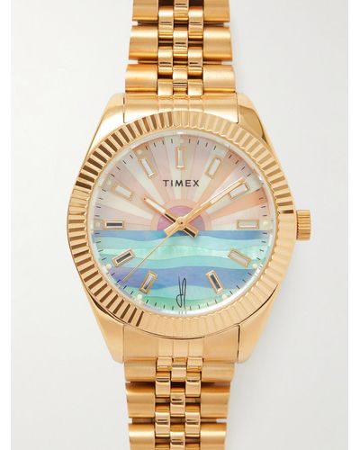 Timex Jacquie Aiche 36 mm Uhr mit goldfarbenen Details - Mettallic