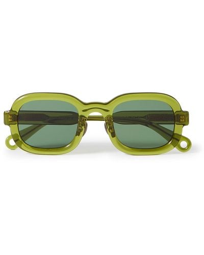 Brain Dead Newman Round-frame Acetate Sunglasses - Green