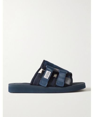 Suicoke Sandali in denim con finiture in camoscio e fettuccia KAW-VS - Blu