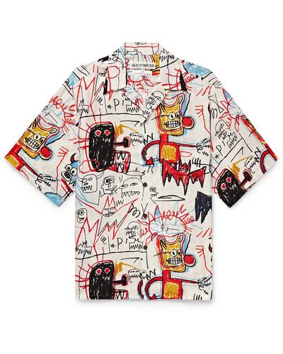 Wacko Maria Jean Michel Basquiat Convertible-collar Printed Woven Shirt - White